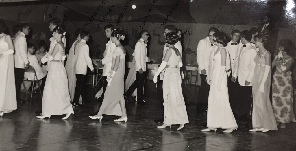 Class of 68 Junior prom. Laurie Cook and Susan Mulcahey on left