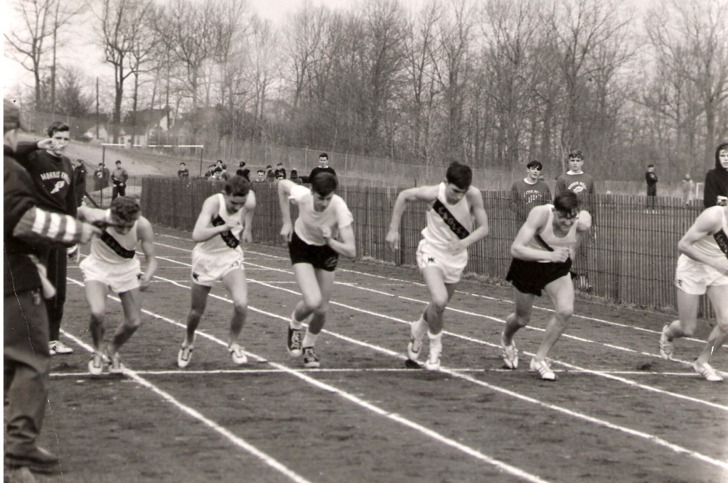 Mile Run: From left: Frank Skutka, Gary Hermann, Richard Biondo